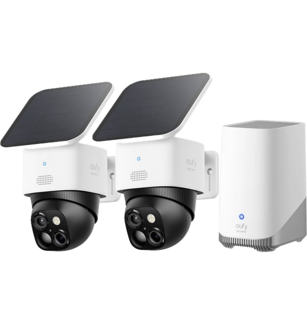 Zestaw 2-kamer zewnętrznych obrotowych Eufy Solocam S340 3K + Eufy Homebase 3 S380