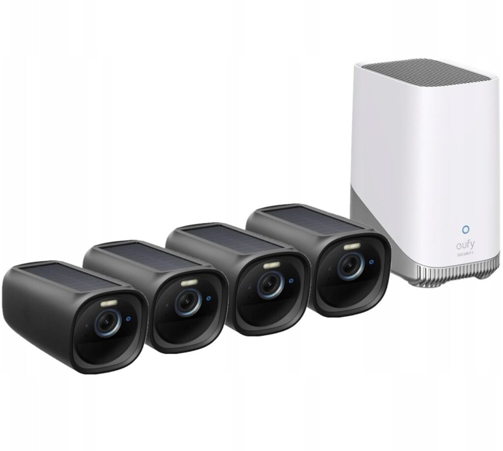 Zestaw 4-kamer zewnętrznych Eufycam 3 Czarne S330 4K (4 + 1)