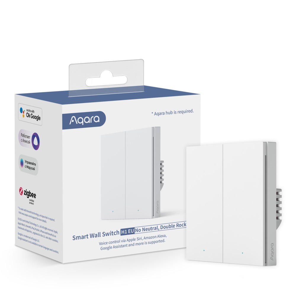 Aqara Wall Double Switch Przełącznik bez Neutralnego