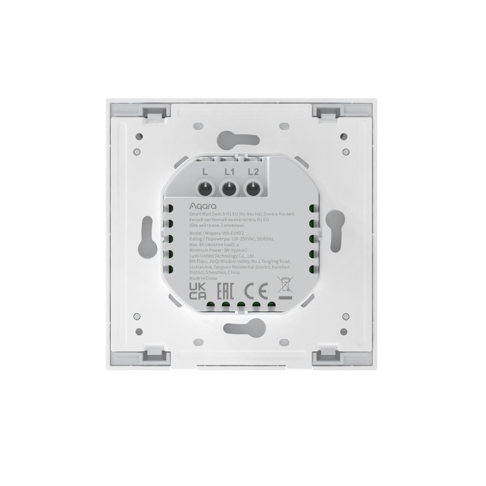 Aqara Wall Double Switch Przełącznik bez Neutralnego, Zigbee WS-EUK02 7 330874 158975