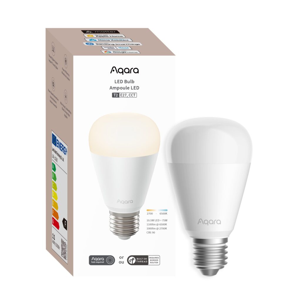 Aqara LED Bulb T2 CCT E27 Żarówka LED Thread, Zigbee, Bluetooth, 1100lm