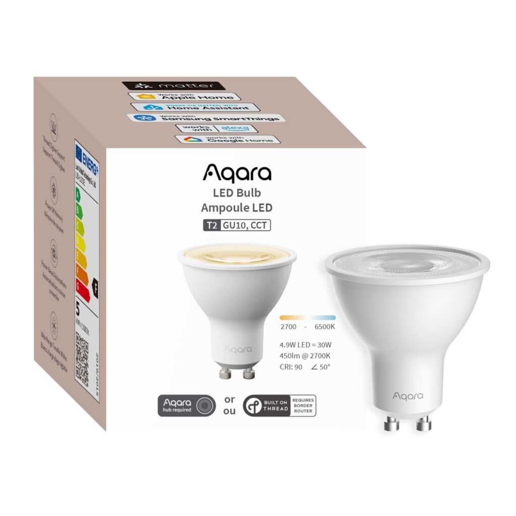 Aqara LED Bulb T2 GU10 Żarówka LED Thread, Zigbee, Bluetooth, 450lm